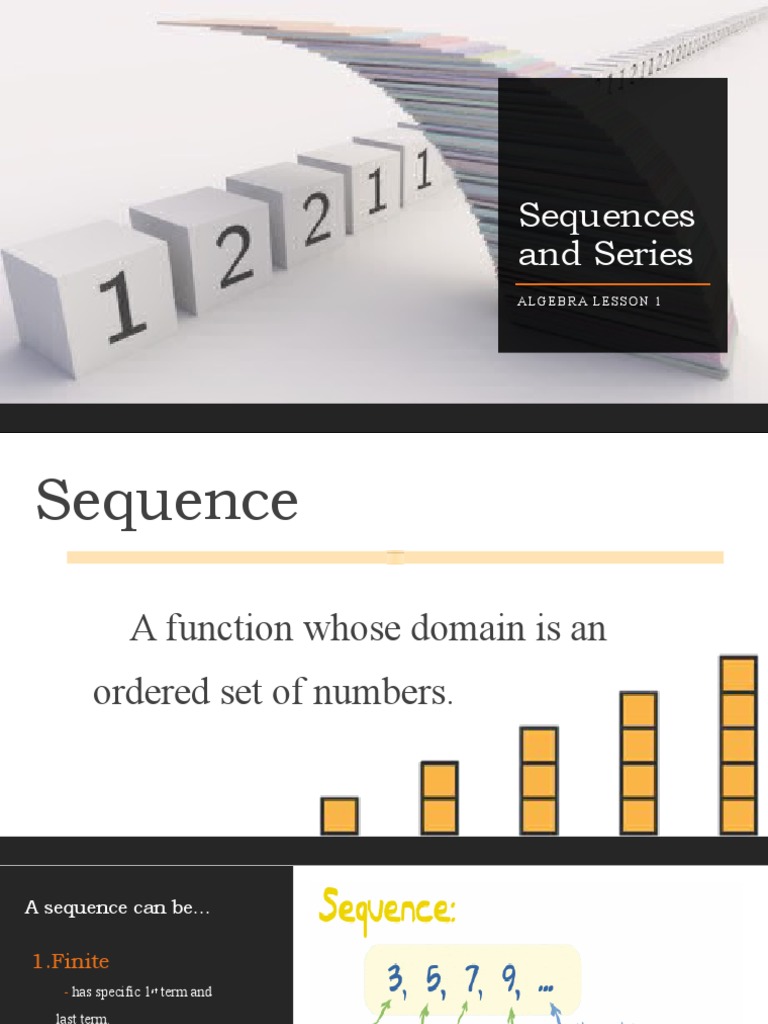 Sequences and Series: Algebra Lesson 1 | PDF | Average | Mean