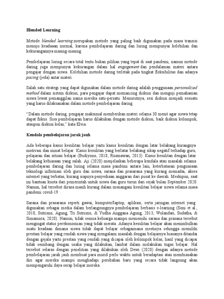 Metode Daring dalam Pembelajaran Blended | PDF