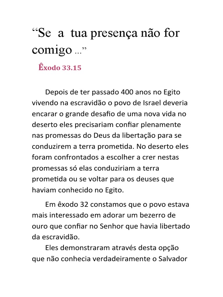 Se A Tua Presença Não For Comigo | PDF