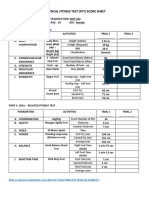 PFT Score Sheet for Cyra Mae L. Ocop