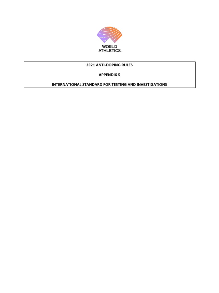 International Standard For Testing | PDF | Doping In Sport