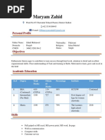 Maryam Zahid: Personal Profile