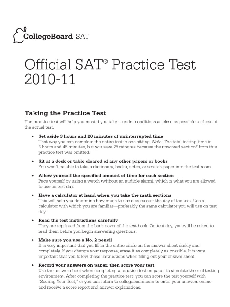 SAT Practice Test | Multiple Choice