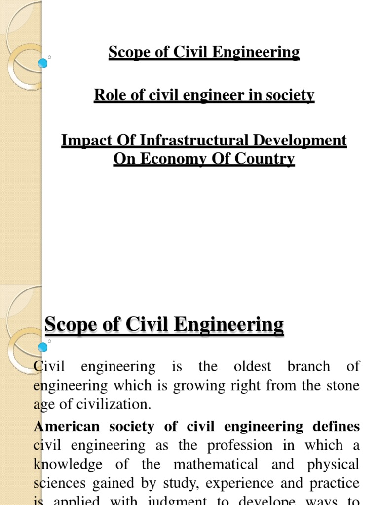Scope, Disciplines, Relevance of Civil Engg | PDF | Civil Engineering ...