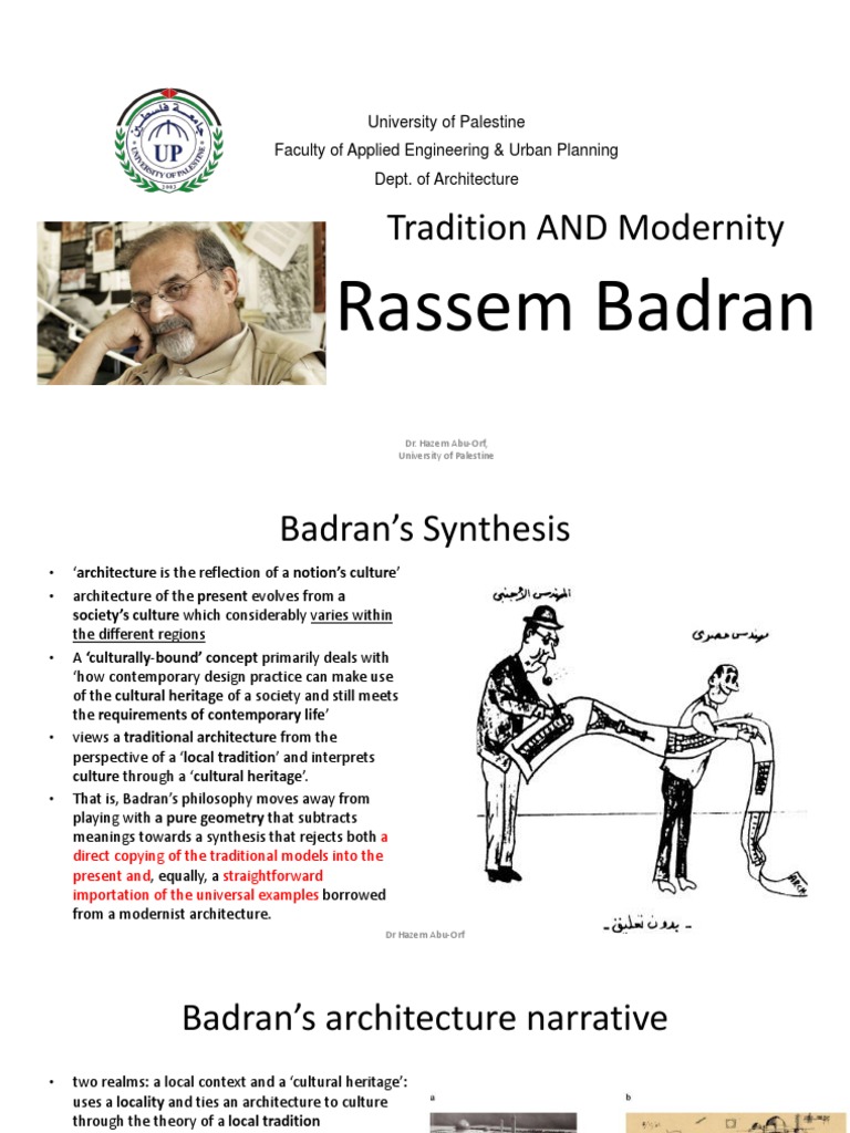 Tradition and Modernity: An Analysis of Rassem Badran's Culturally ...