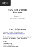 ITEC-322 Discrete Structures: Introduction To Subject