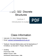 ITEC-322 Discrete Structures: Introduction To Subject