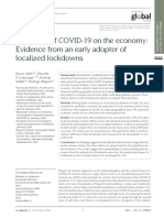 The Effect of COVID-19 On The Economy: Evidence From An Early Adopter of Localized Lockdowns
