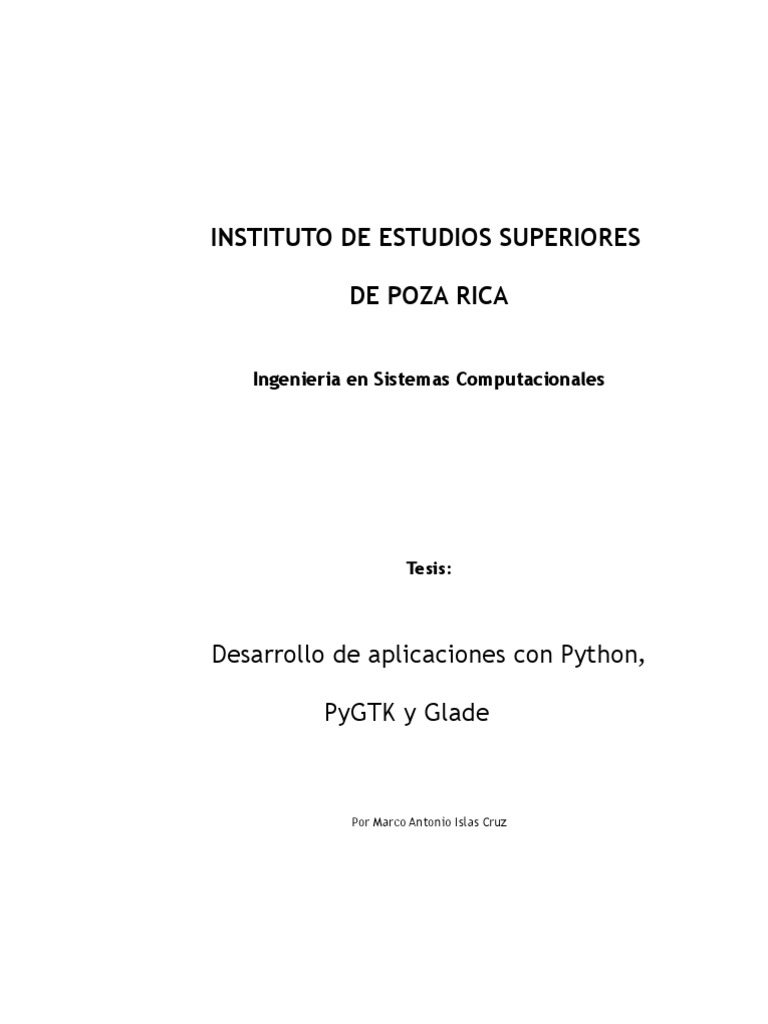 Desarrollo de Aplicaciones Con Python PyGTK y Glade | PDF | Python ...