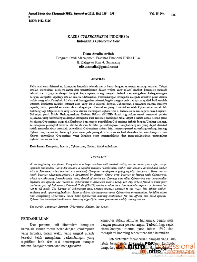 Kasus Cybercrime Di Indonesia | PDF