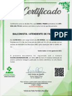 Certificado Balconista Farmácia