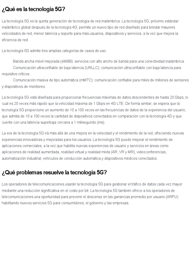 Que Es La Tecnologia 5g