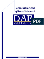 Signed & Stamped Compliance Statement: Dar Metal Industrial Company