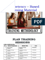 Competency - Based Learning Material: Plan Training Sessions