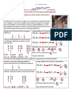 Adición, Resta y Multiplicación de Fracciones Heterogeneas 5TO E