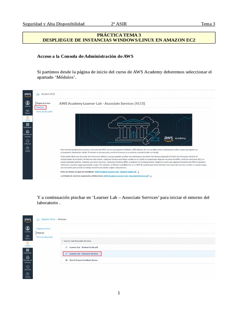Despliegue de Instancias en AWS EC2 | PDF | Archivo de computadora ...