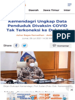 Kemendagri Ungkap Data Penduduk Divaksin COVID Tak Terkoneksi ke Dukcapil