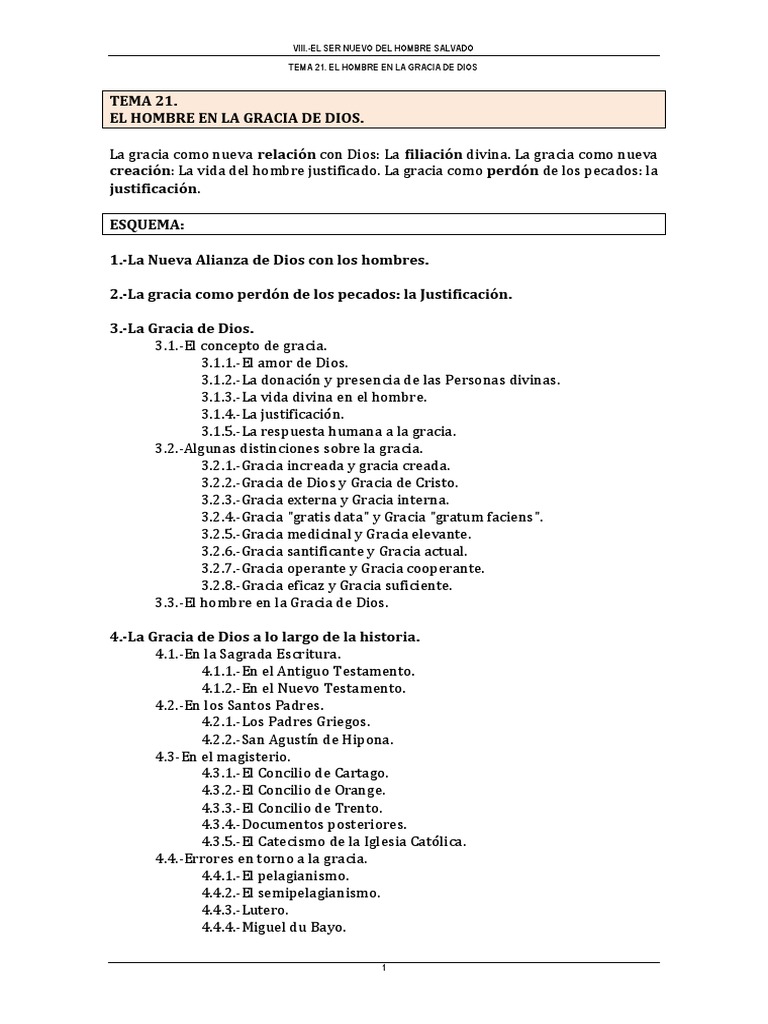 21 Tema | PDF | Gracia en el cristianismo | Justificación (teología)
