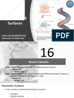 Parametrized Surfaces: Vector Calculus (MATH-243) Instructor: Dr. Naila Amir