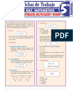 Problemas de Adición Sustracción Multiplicación y División para Quinto Grado de Primaria