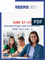 AIBE 15 Question Paper and Answer Key 2020 Set Code A