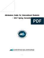 (붙임) (붙임) Admissions Guide for International Students - 2017 Spring1