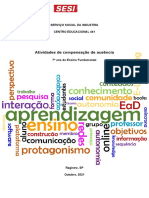 Atividades reposição de aula 7 ano Mat