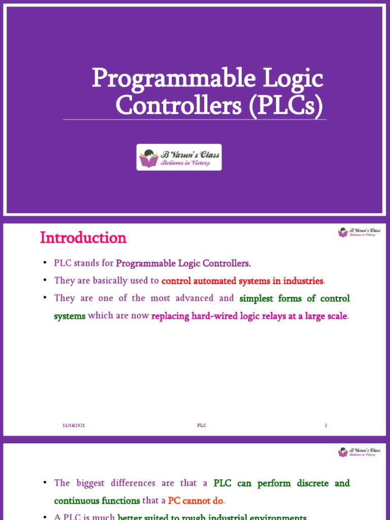 Programmable Logic Controllers (PLCS) PDF Programmable Logic