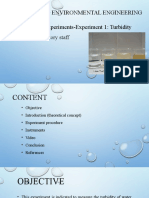 Sanitary and Environmental Engineering Laboratory Experiments-Experiment 1: Turbidity