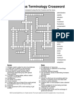 Business Terminology Crossword: Solve The Crossword Using The List of Words and The Clues