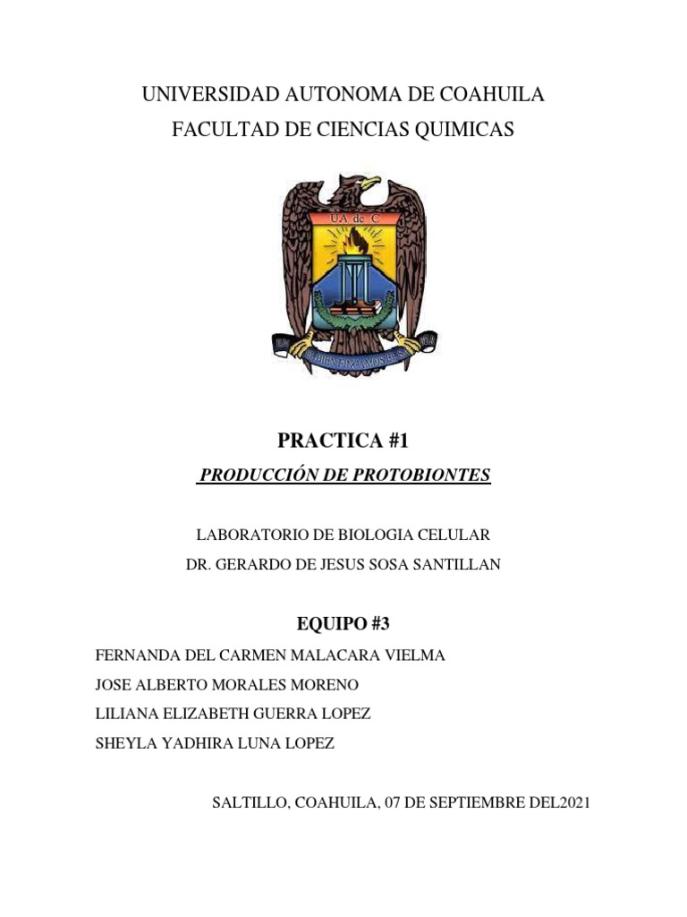 Producción de Protobiontes en Laboratorio | PDF | Vida | Biología Celular)