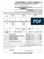 Plano de Estudos da Turma B 2021-2