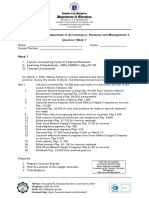 Answer Sheet in Fundamentals of Accountancy, Business and Management 1 Quarter1 Week 7