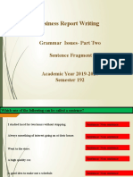 Business Report Writing Grammar Issues