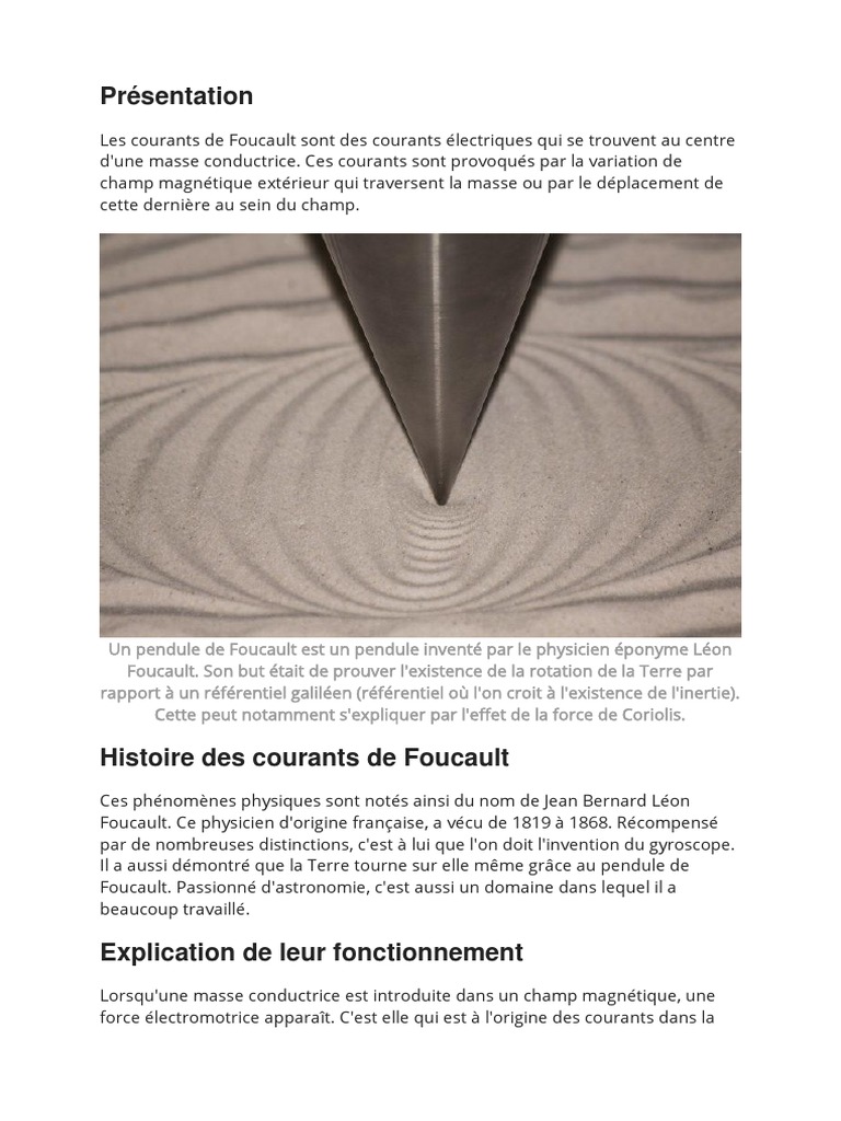 Applications des courants de Foucault PDF Frein Champ magnétique — free download