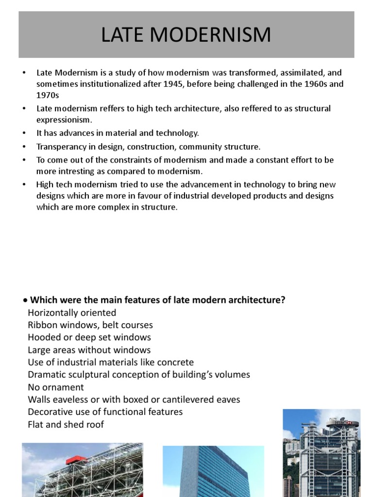 Late Modernism in Architecture Explained | PDF | Architectural Design ...