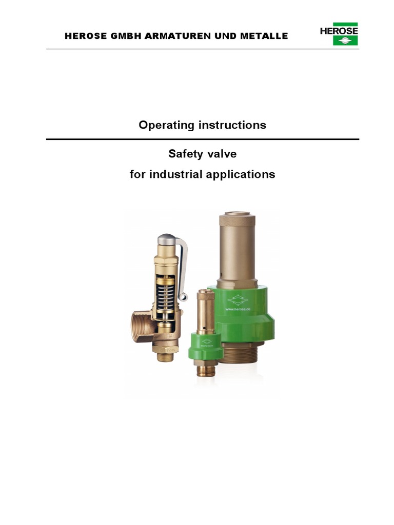 Operating Instructions Safety Valve For Industrial Applications | PDF ...