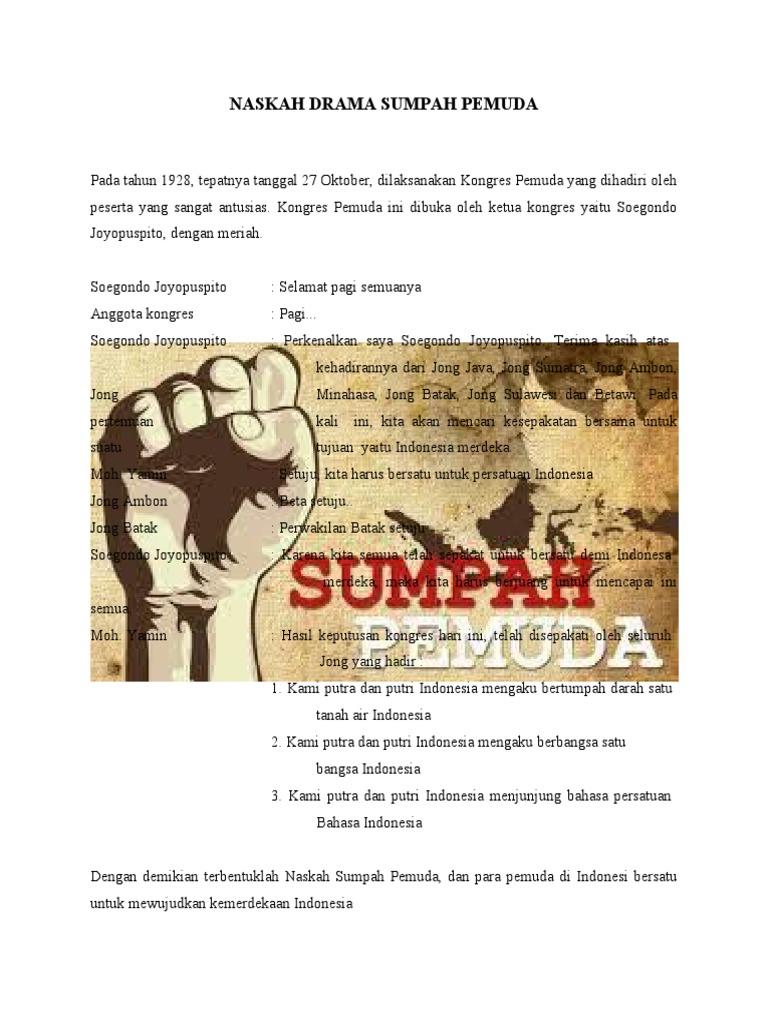 Naskah Drama Sumpah Pemuda | PDF