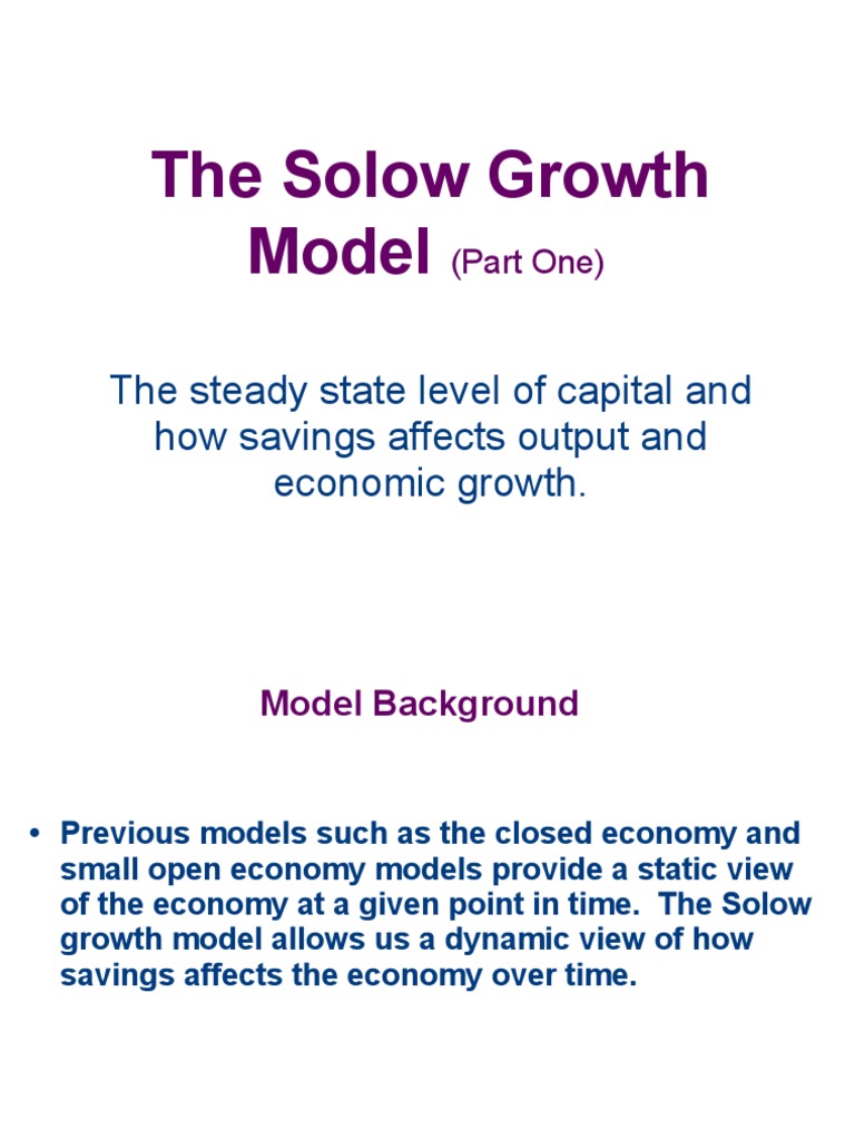Solow Growth Model: Capital & Savings Impact | PDF | Economic Growth ...