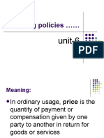 Pricing Policies : Unit-6