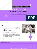 Purple Modern Retro Classroom Rules and Online Etiquette Education Presentation