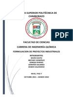 Proyectos industriales de la carrera de ingeniería química