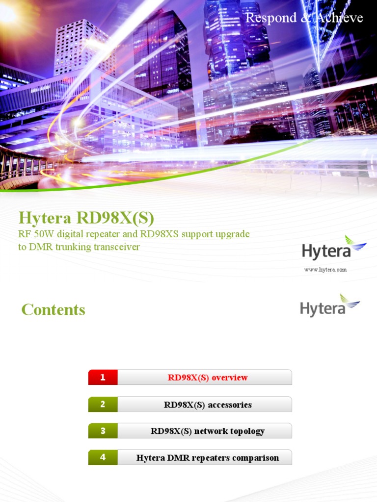 Hytera RD98XS Digital Repeater Overview | PDF | Public Switched ...