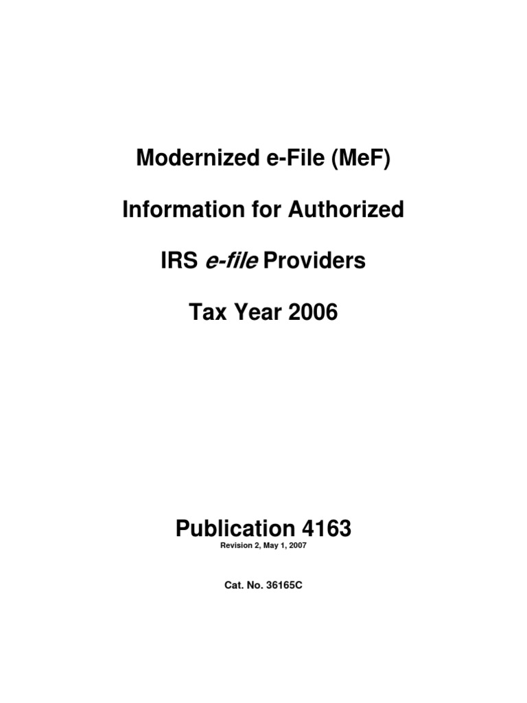 IRS Modernized e-File Overview 2006 | PDF | Irs Tax Forms | Tax Return ...