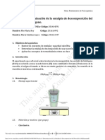 Practica 1 Determinacion de La Entalpia de Descomposicion Del Peroxido de Hidrogeno PDF