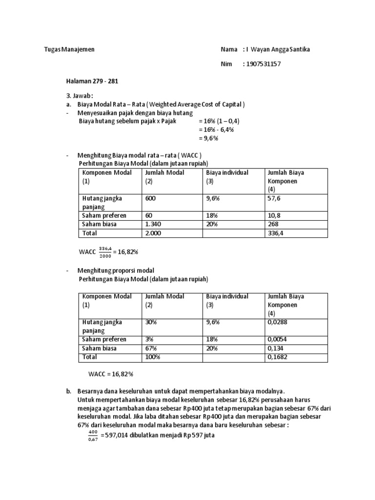 Calculating weighted average cost of capital pdf