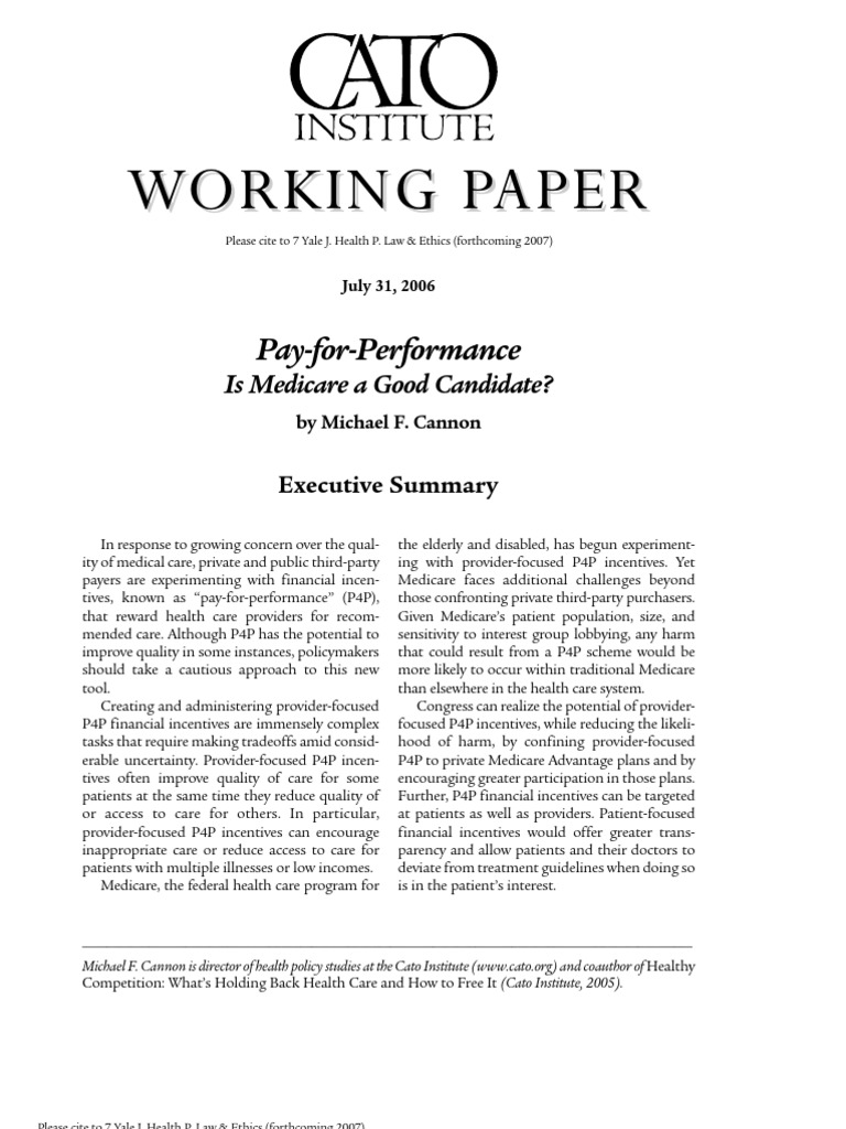 Thesis on pay for performance