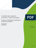 Competitividad Desarrollo Productivo y Mejora Burocratica El Caso de La Secretaria de Simplificacion Productiva de Argentina
