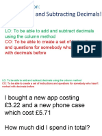 Adding Subtracting Decimals