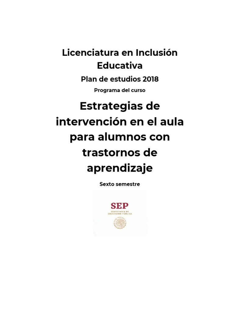 0865 Inclusion Estrategias Trastornos | PDF | Plan de estudios ...